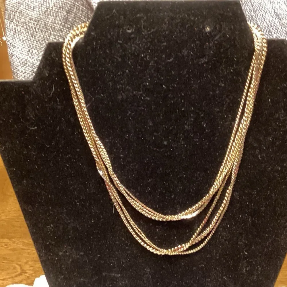 Multi Layers Goldtone Chain Necklace